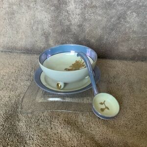 VINTAGE NORITAKE FINE CHINA SERVER SET. Morimura, Luster-ware 3 pcs.